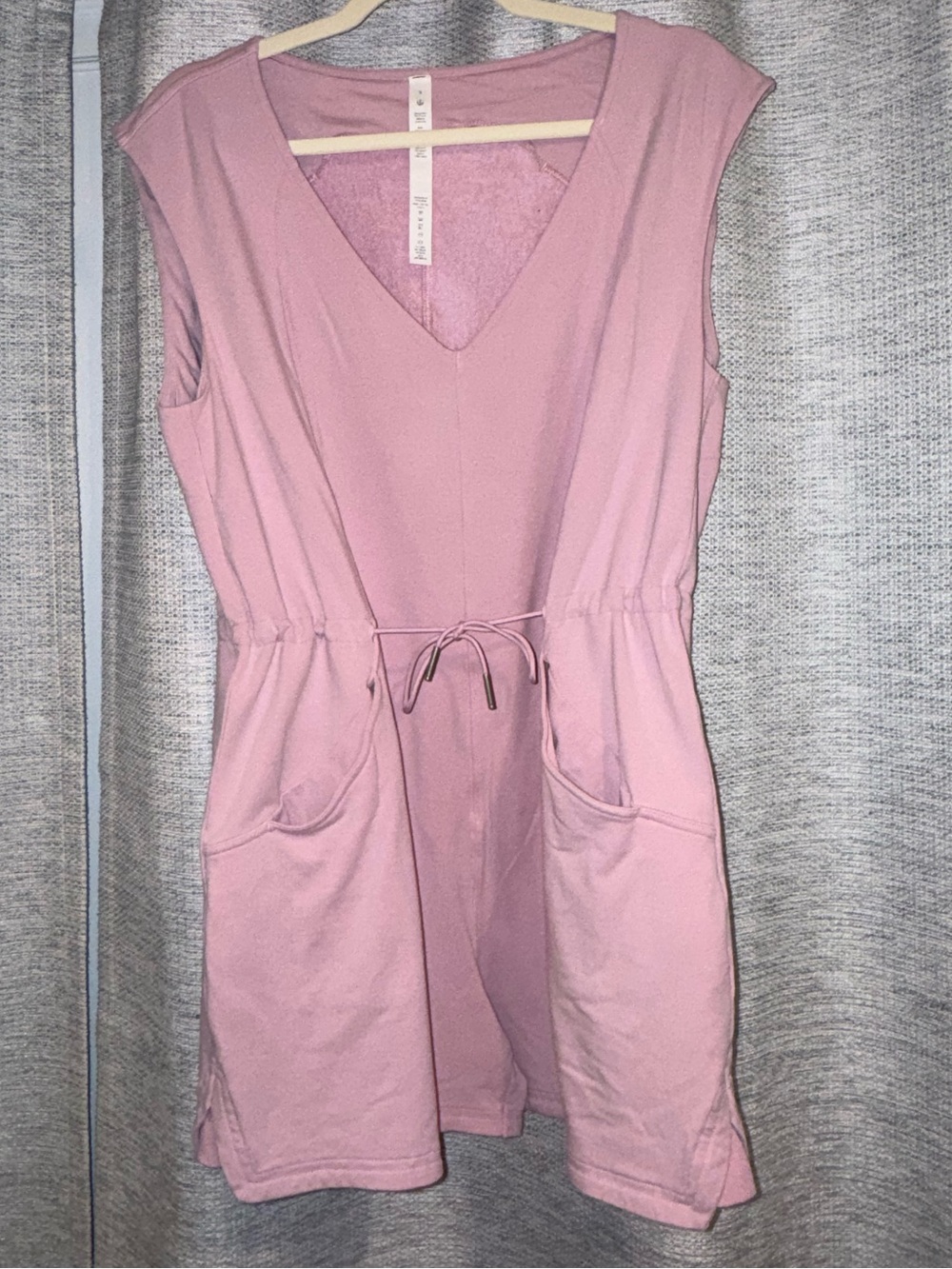 Lululemon French Terry V-Neck Romper in Pink